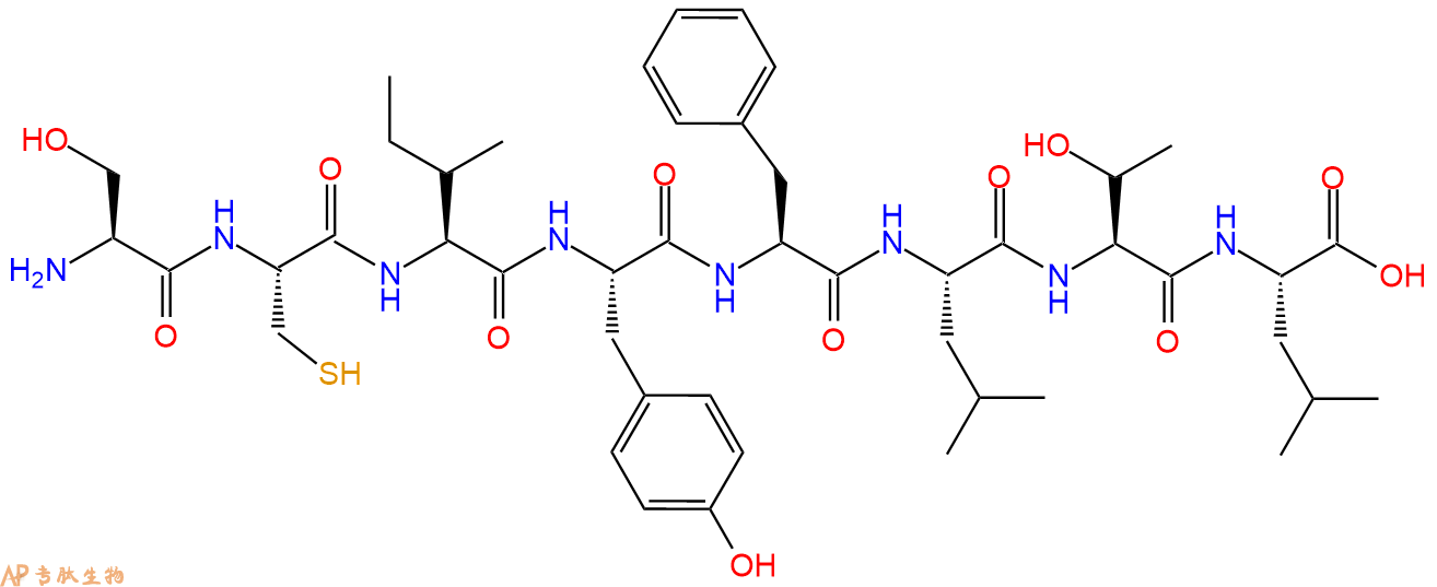 专肽生物产品H2N-Ser-Cys-Ile-Tyr-Phe-Leu-Thr-Leu-OH