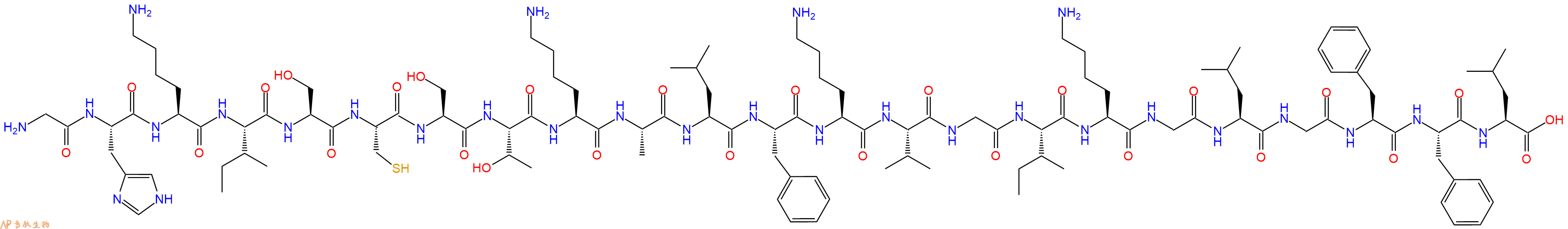 专肽生物产品H2N-Gly-His-Lys-Ile-Ser-Cys-Ser-Thr-Lys-Ala-Leu-Phe-Lys-Val-Gly-Ile-Lys-Gly-Leu-Gly-Phe-Phe-Leu-OH