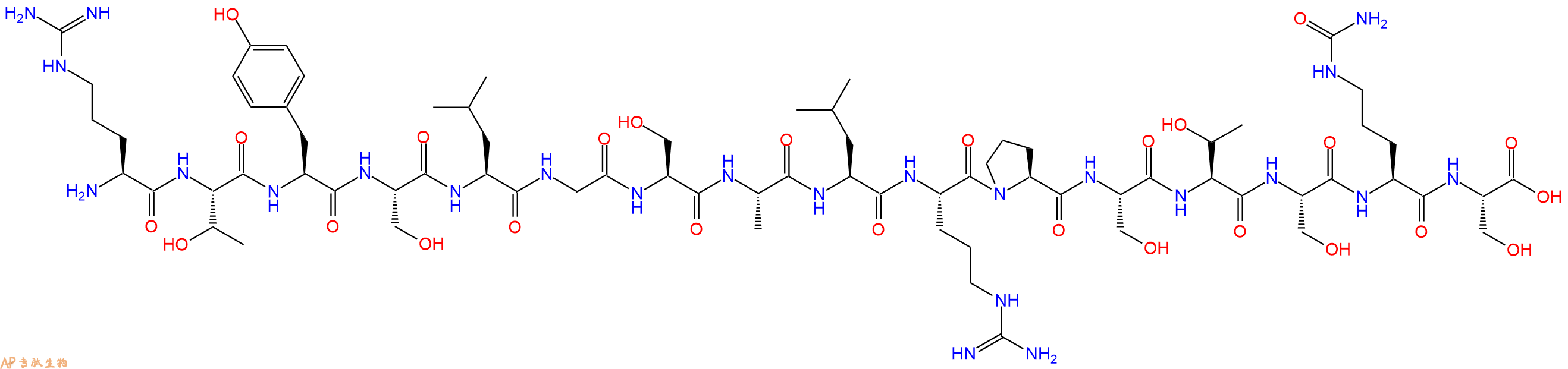 专肽生物产品H2N-Arg-Thr-Tyr-Ser-Leu-Gly-Ser-Ala-Leu-Arg-Pro-Ser-Thr-Ser-Cit-Ser-OH