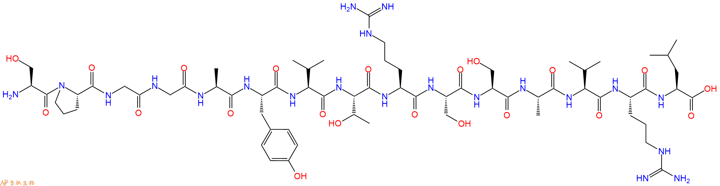 专肽生物产品H2N-Ser-Pro-Gly-Gly-Ala-Tyr-Val-Thr-Arg-Ser-Ser-Ala-Val-Arg-Leu-OH