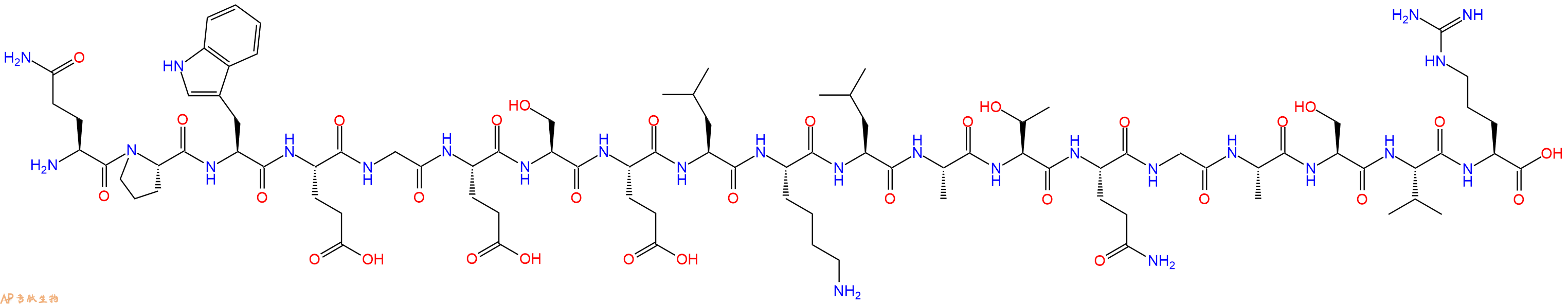 专肽生物产品H2N-Gln-Pro-Trp-Glu-Gly-Glu-Ser-Glu-Leu-Lys-Leu-Ala-Thr-Gln-Gly-Ala-Ser-Val-Arg-OH