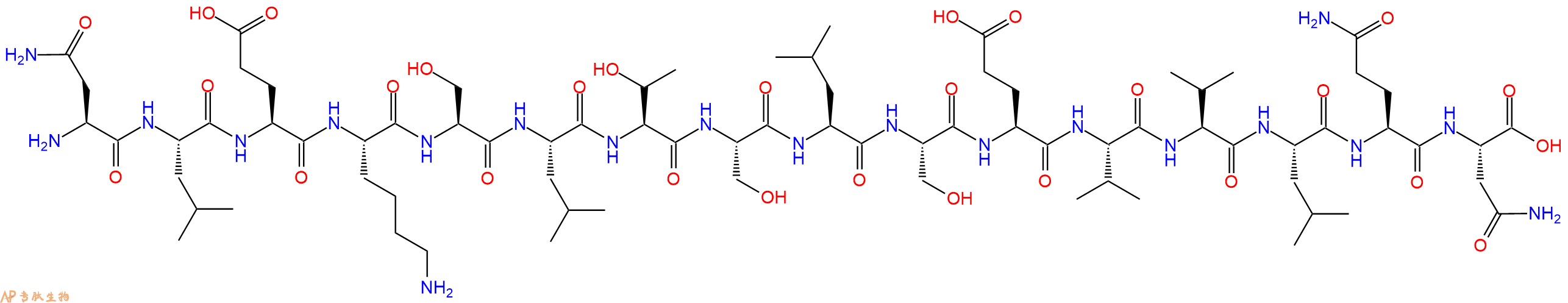 专肽生物产品H2N-Asn-Leu-Glu-Lys-Ser-Leu-Thr-Ser-Leu-Ser-Glu-Val-Val-Leu-Gln-Asn-OH