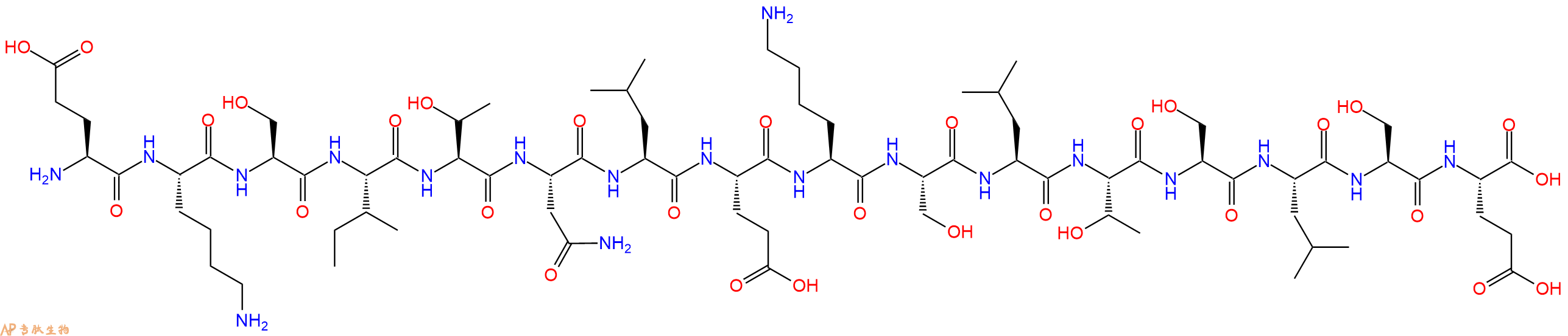 专肽生物产品H2N-Glu-Lys-Ser-Ile-Thr-Asn-Leu-Glu-Lys-Ser-Leu-Thr-Ser-Leu-Ser-Glu-OH