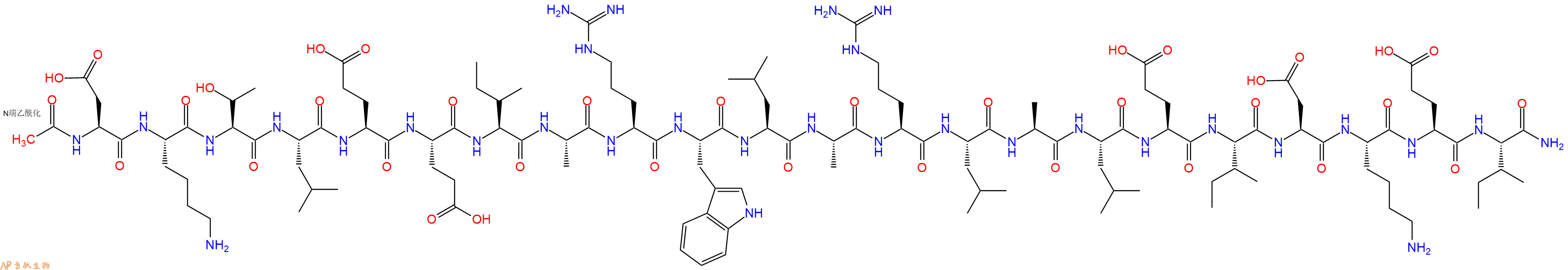 专肽生物产品Ac-Asp-Lys-Thr-Leu-Glu-Glu-Ile-Ala-Arg-Trp-Leu-Ala-Arg-Leu-Ala-Leu-Glu-Ile-Asp-Lys-Glu-Ile-CONH2