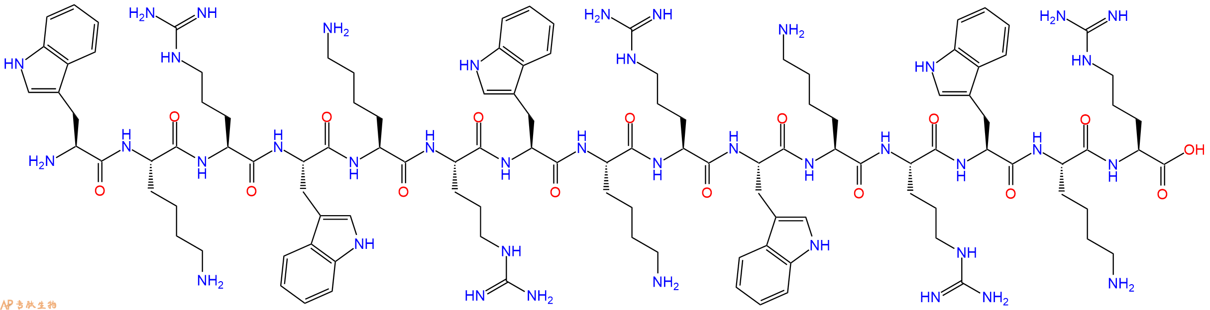 专肽生物产品H2N-Trp-Lys-Arg-Trp-Lys-Arg-Trp-Lys-Arg-Trp-Lys-Arg-Trp-Lys-Arg-OH