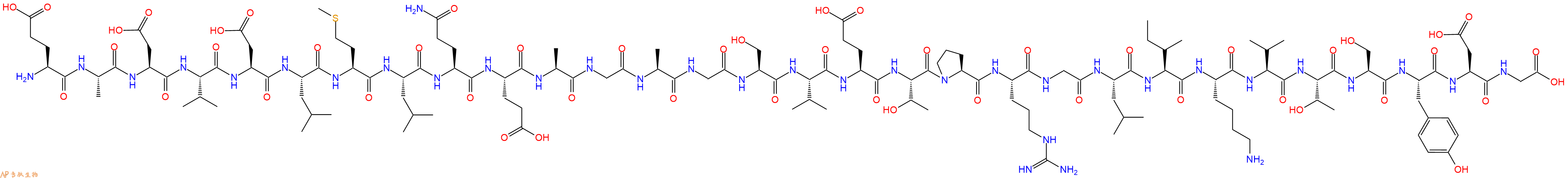 专肽生物产品H2N-Glu-Ala-Asp-Val-Asp-Leu-Met-Leu-Gln-Glu-Ala-Gly-Ala-Gly-Ser-Val-Glu-Thr-Pro-Arg-Gly-Leu-Ile-Lys-Val-Thr-Ser-Tyr-Asp-Gly-OH