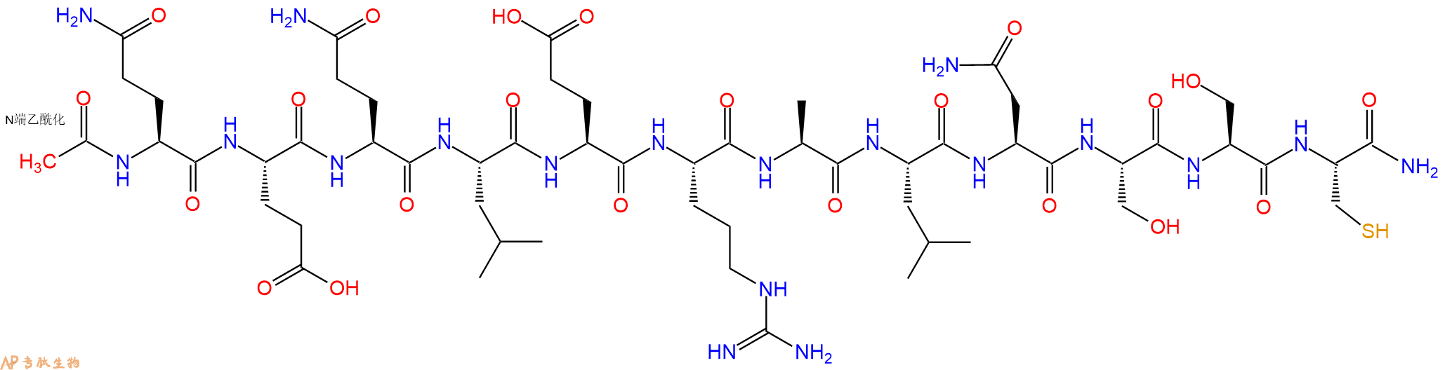 专肽生物产品Ac-Gln-Glu-Gln-Leu-Glu-Arg-Ala-Leu-Asn-Ser-Ser-Cys-CONH2