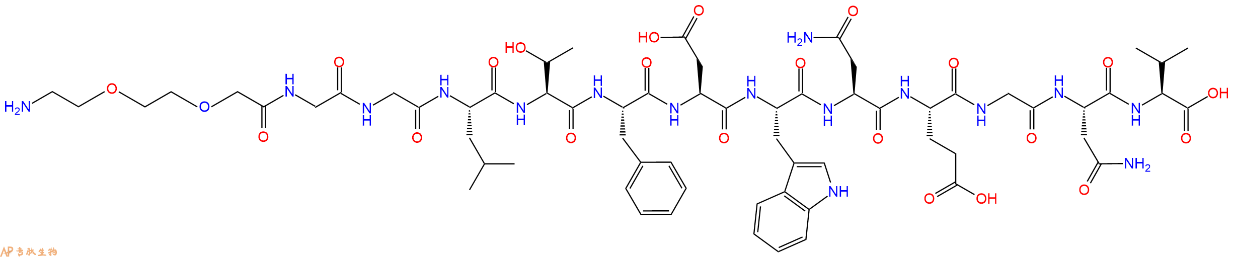 专肽生物产品PEG2-Gly-Gly-Leu-Thr-Phe-Asp-Trp-Asn-Glu-Gly-Asn-Val
