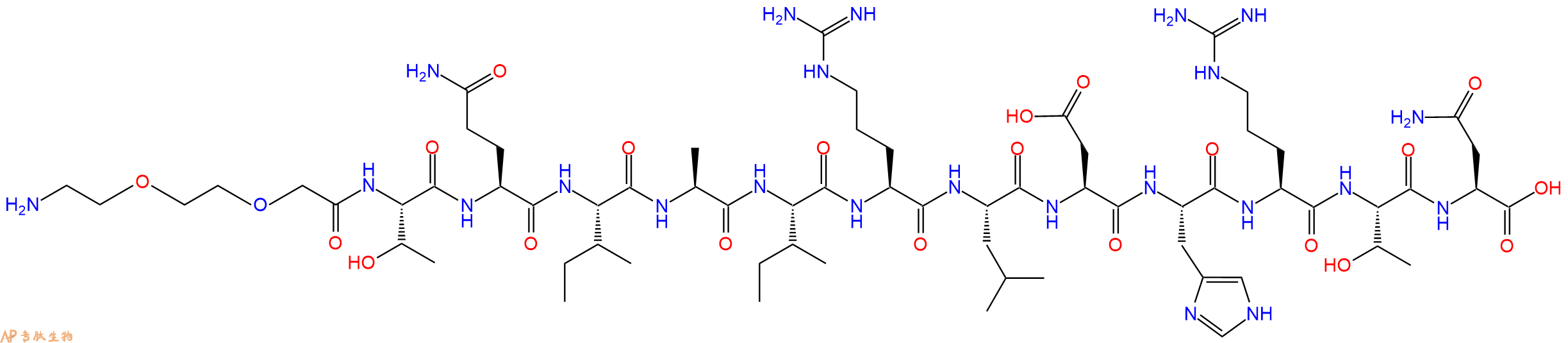 专肽生物产品PEG2-Thr-Gln-Ile-Ala-Ile-Arg-Leu-Asp-His-Arg-Thr-Asn