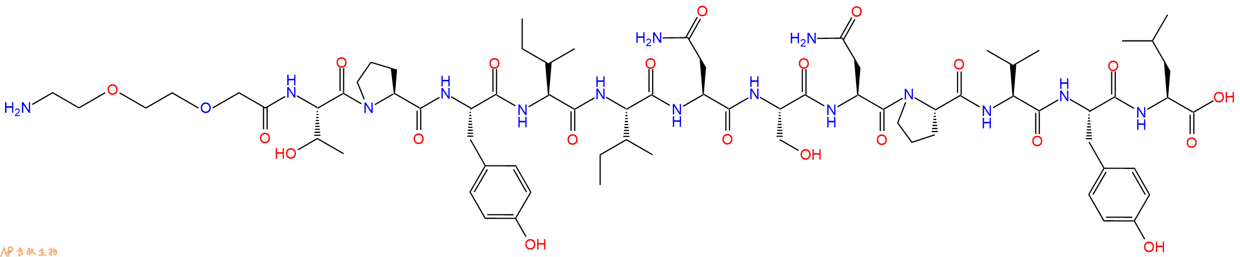 专肽生物产品PEG2-Thr-Pro-Tyr-Ile-Ile-Asn-Ser-Asn-Pro-Val-Tyr-Leu