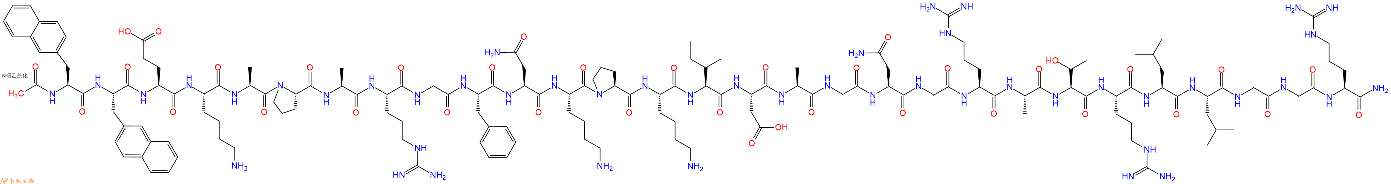 专肽生物产品Ac-2Nal-2Nal-Glu-Lys-Ala-Pro-Ala-Arg-Gly-Phe-Asn-Lys-Pro-Lys-Ile-Asp-Ala-Gly-Asn-Gly-Arg-Ala-Thr-Arg-Leu-Leu-Gly-Gly-Arg-CONH2