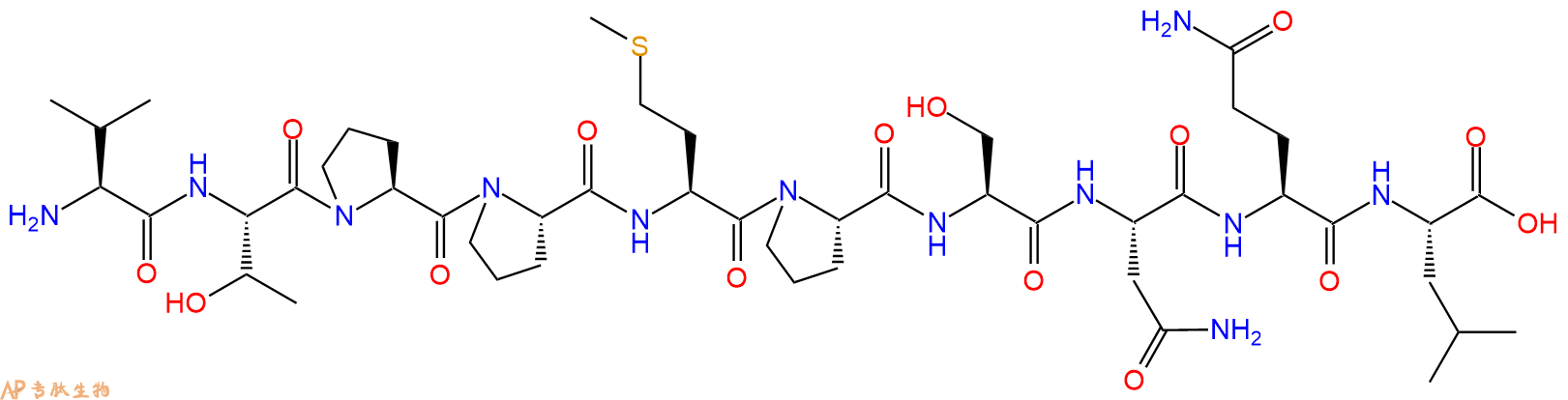 专肽生物产品H2N-Val-Thr-Pro-Pro-Met-Pro-Ser-Asn-Gln-Leu-OH