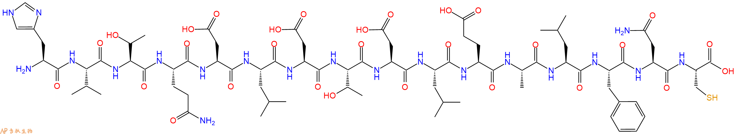 专肽生物产品H2N-His-Val-Thr-Gln-Asp-Leu-Asp-Thr-Asp-Leu-Glu-Ala-Leu-Phe-Asn-Cys-OH