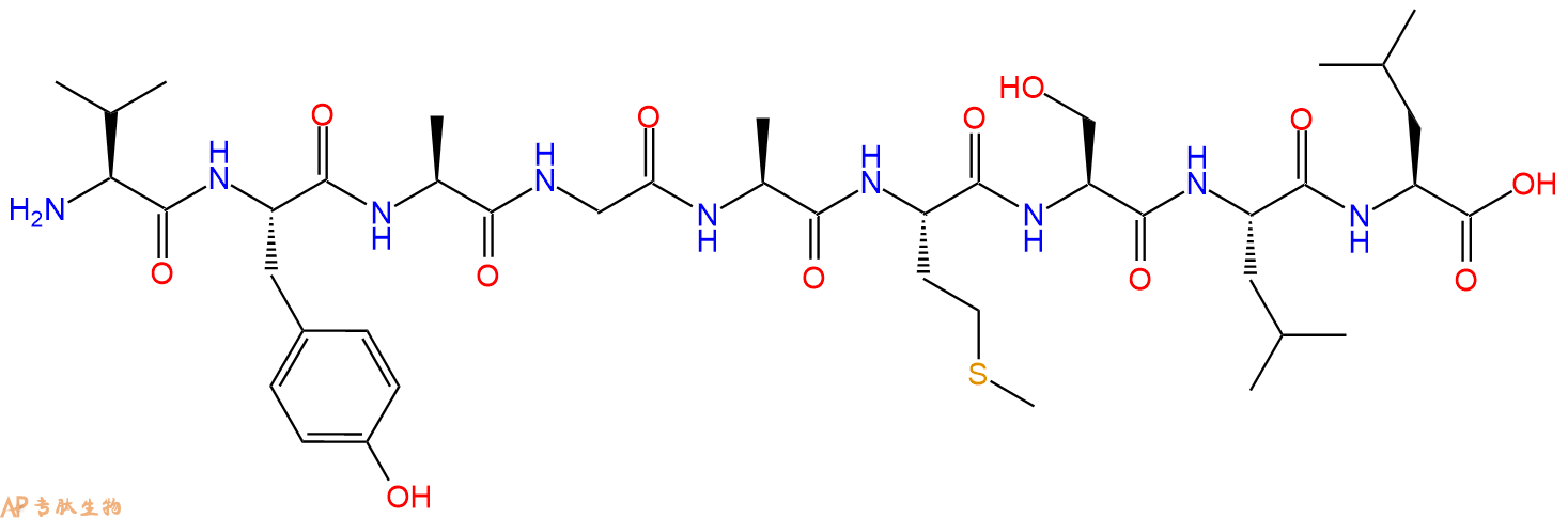专肽生物产品H2N-Val-Tyr-Ala-Gly-Ala-Met-Ser-Leu-Leu-OH