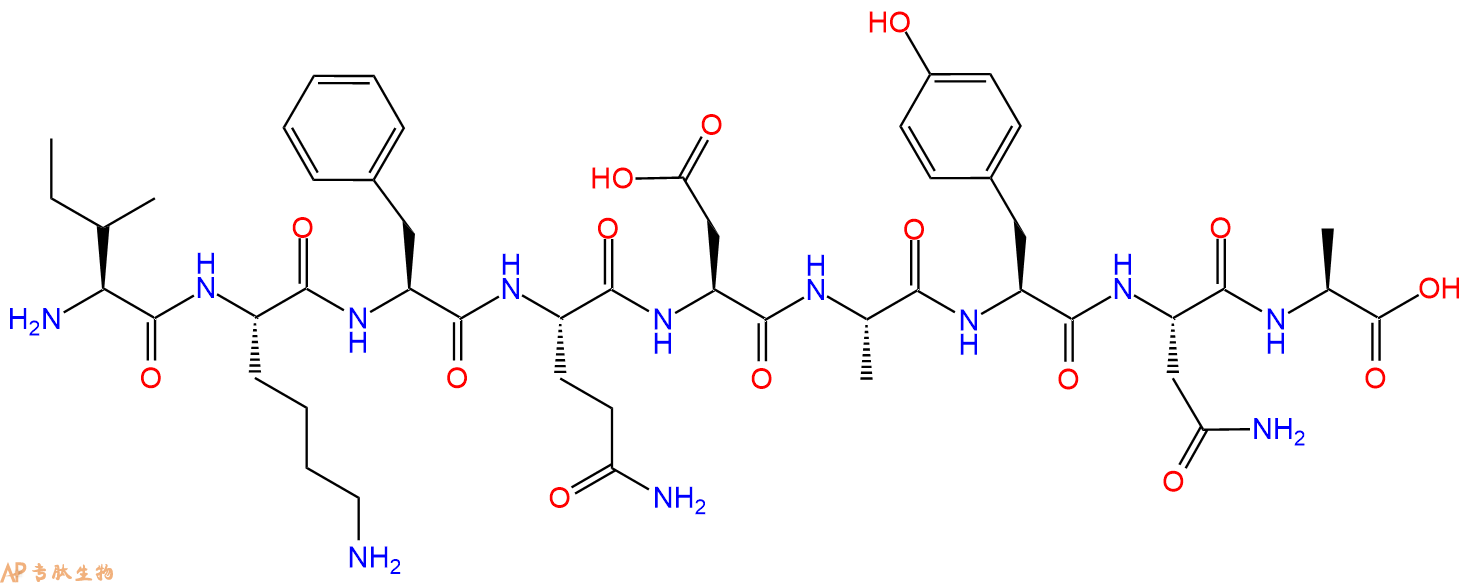 专肽生物产品H2N-Ile-Lys-Phe-Gln-Asp-Ala-Tyr-Asn-Ala-OH