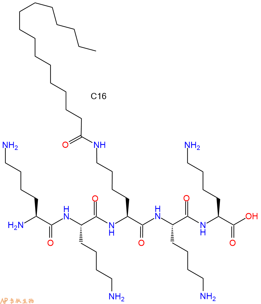 专肽生物产品H2N-Lys-Lys-Lys(C16)-Lys-Lys-OH