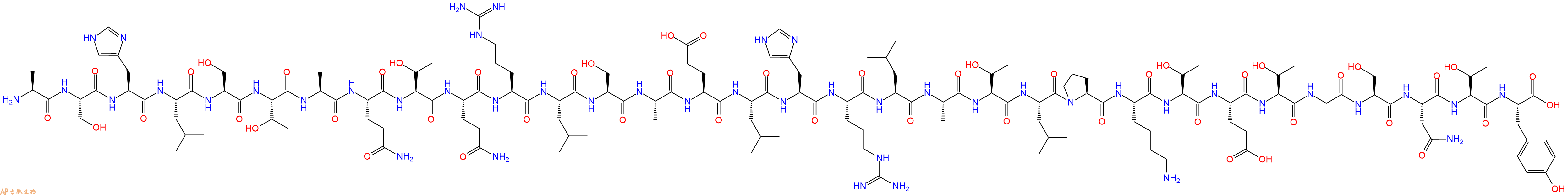 专肽生物产品H2N-Ala-Ser-His-Leu-Ser-Thr-Ala-Gln-Thr-Gln-Arg-Leu-Ser-Ala-Glu-Leu-His-Arg-Leu-Ala-Thr-Leu-Pro-Lys-Thr-Glu-Thr-Gly-Ser-Asn-Thr-Tyr-OH