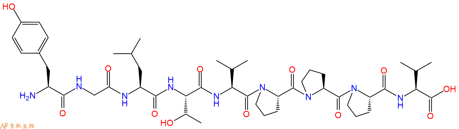 专肽生物产品H2N-Tyr-Gly-Leu-Thr-Val-Pro-Pro-Pro-Val-OH