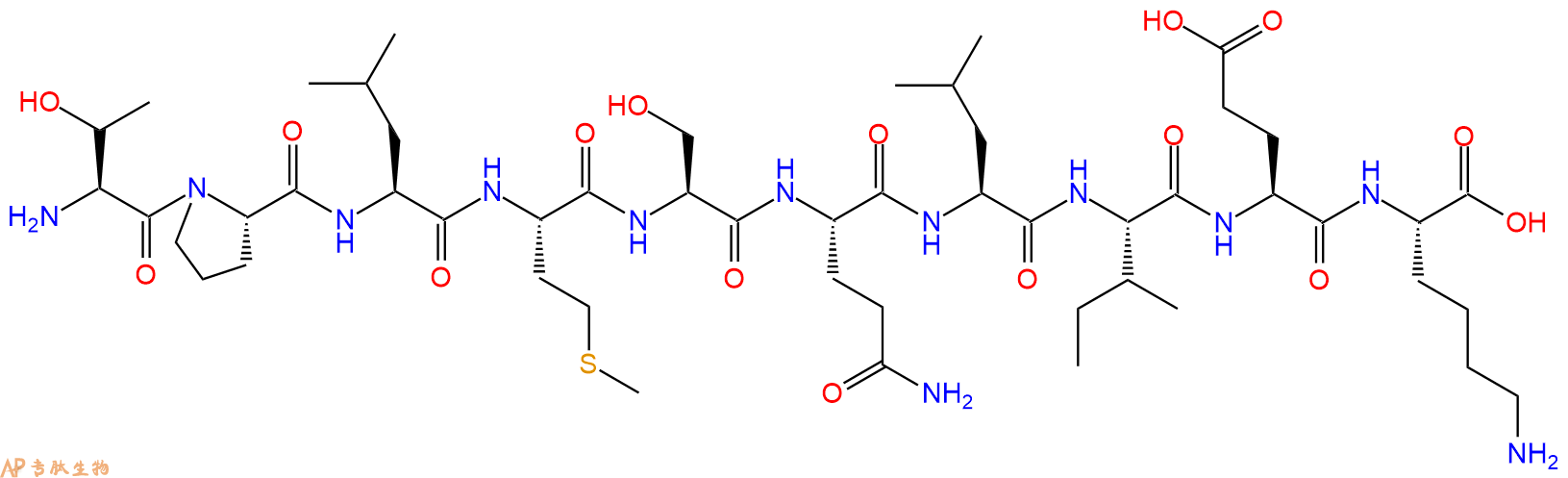 专肽生物产品H2N-Thr-Pro-Leu-Met-Ser-Gln-Leu-Ile-Glu-Lys-OH