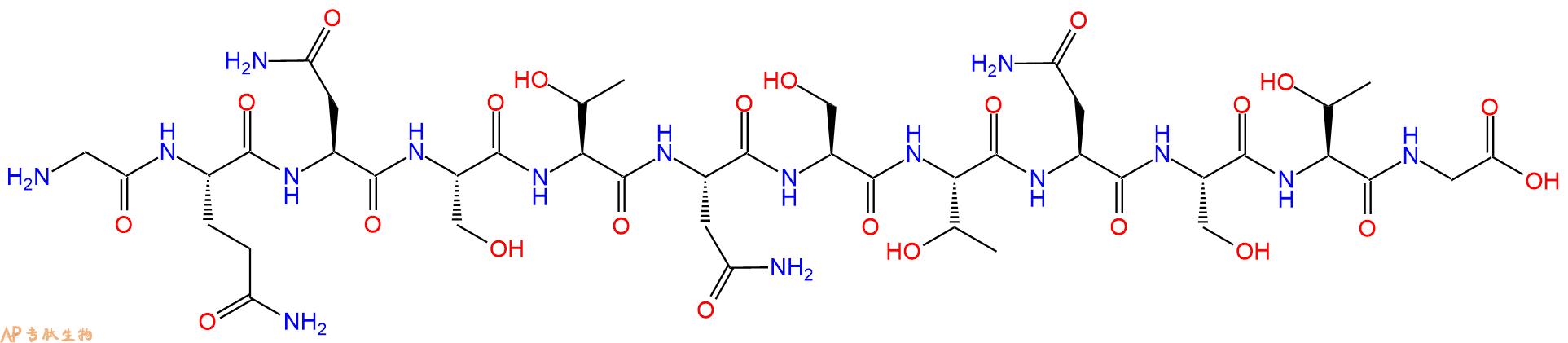 专肽生物产品H2N-Gly-Gln-Asn-Ser-Thr-Asn-Ser-Thr-Asn-Ser-Thr-Gly-OH