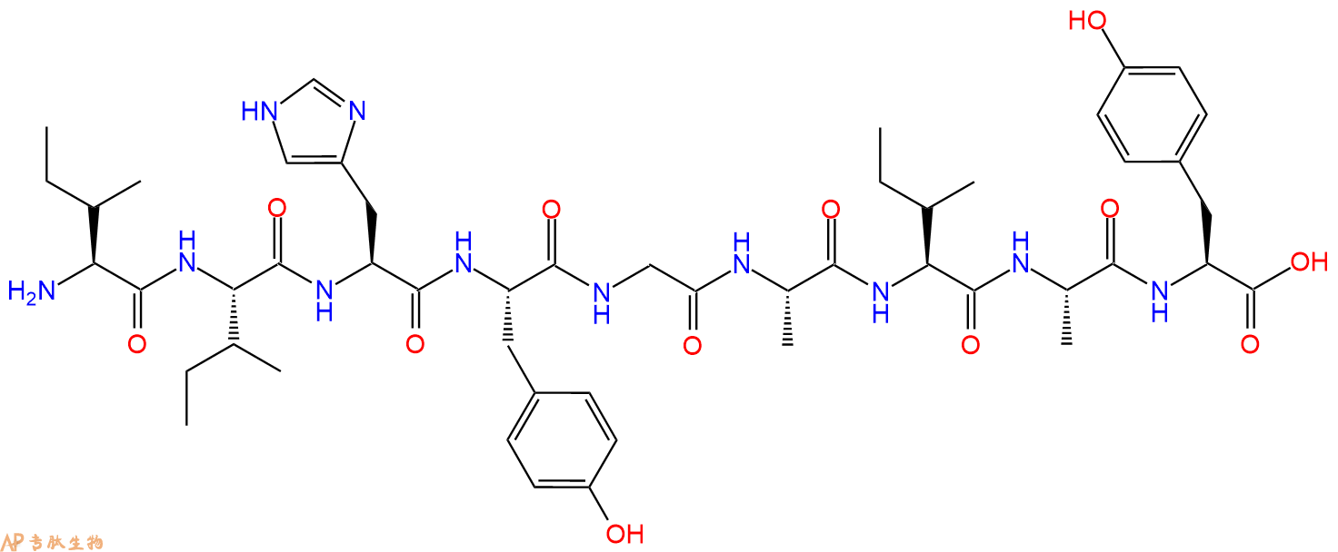 专肽生物产品H2N-Ile-Ile-His-Tyr-Gly-Ala-Ile-Ala-Tyr-OH