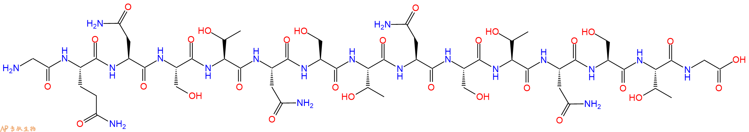 专肽生物产品H2N-Gly-Gln-Asn-Ser-Thr-Asn-Ser-Thr-Asn-Ser-Thr-Asn-Ser-Thr-Gly-OH