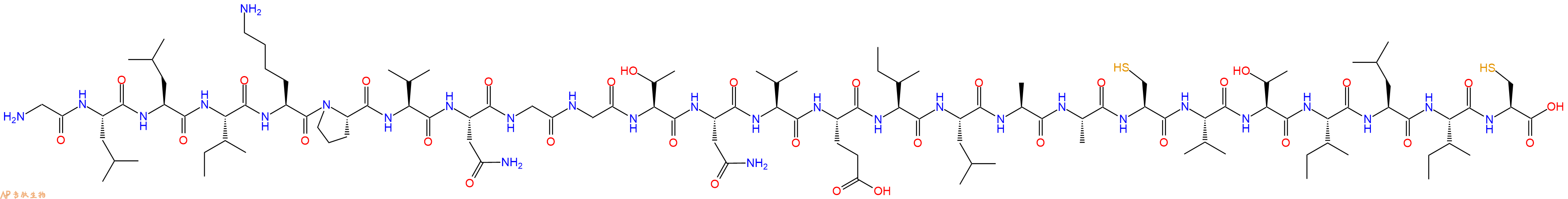 专肽生物产品H2N-Gly-Leu-Leu-Ile-Lys-Pro-Val-Asn-Gly-Gly-Thr-Asn-Val-Glu-Ile-Leu-Ala-Ala-Cys-Val-Thr-Ile-Leu-Ile-Cys-OH