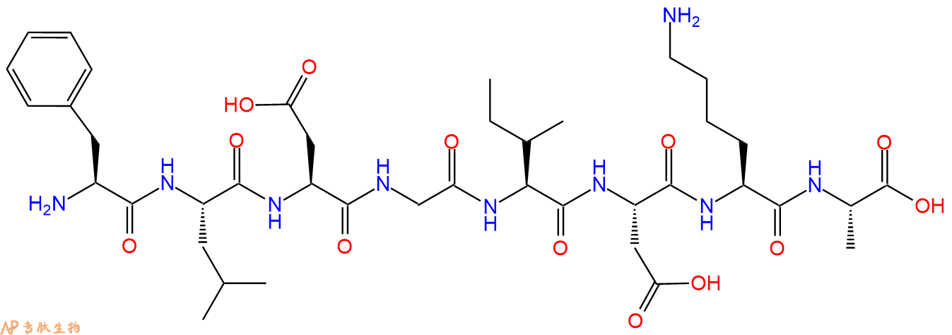 专肽生物产品H2N-Phe-Leu-Asp-Gly-Ile-Asp-Lys-Ala-OH