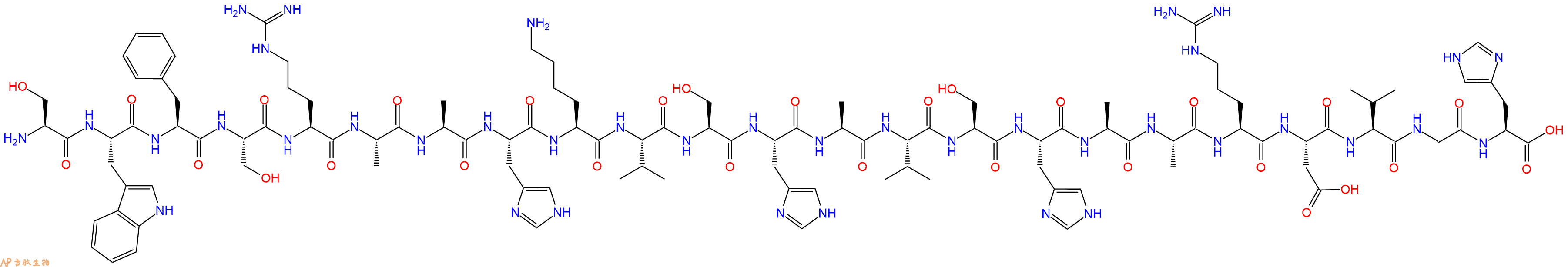 专肽生物产品H2N-Ser-Trp-Phe-Ser-Arg-Ala-Ala-His-Lys-Val-Ser-His-Ala-Val-Ser-His-Ala-Ala-Arg-Asp-Val-Gly-His-OH