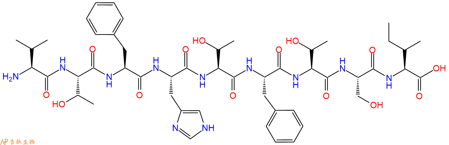 专肽生物产品H2N-Val-Thr-Phe-His-Thr-Phe-Thr-Ser-Ile-OH