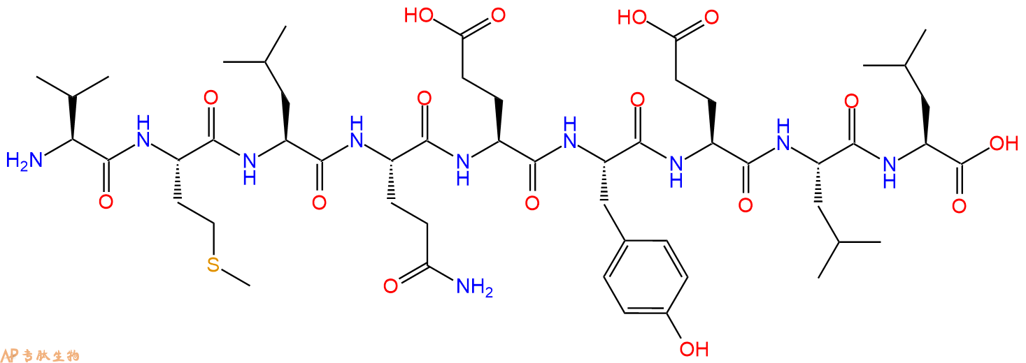 专肽生物产品H2N-Val-Met-Leu-Gln-Glu-Tyr-Glu-Leu-Leu-OH