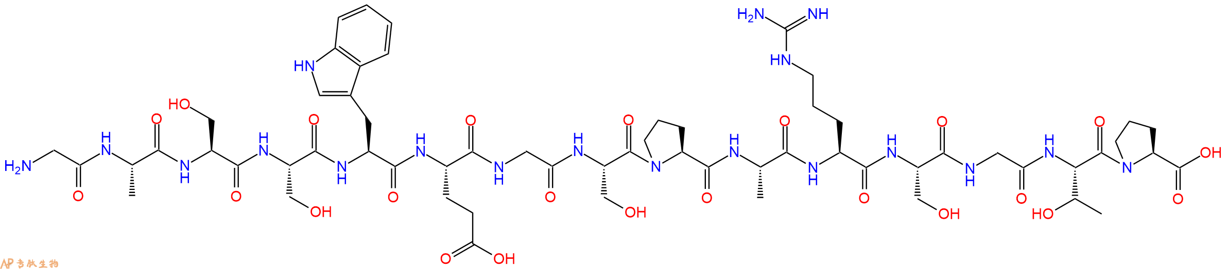 专肽生物产品H2N-Gly-Ala-Ser-Ser-Trp-Glu-Gly-Ser-Pro-Ala-Arg-Ser-Gly-Thr-Pro-OH