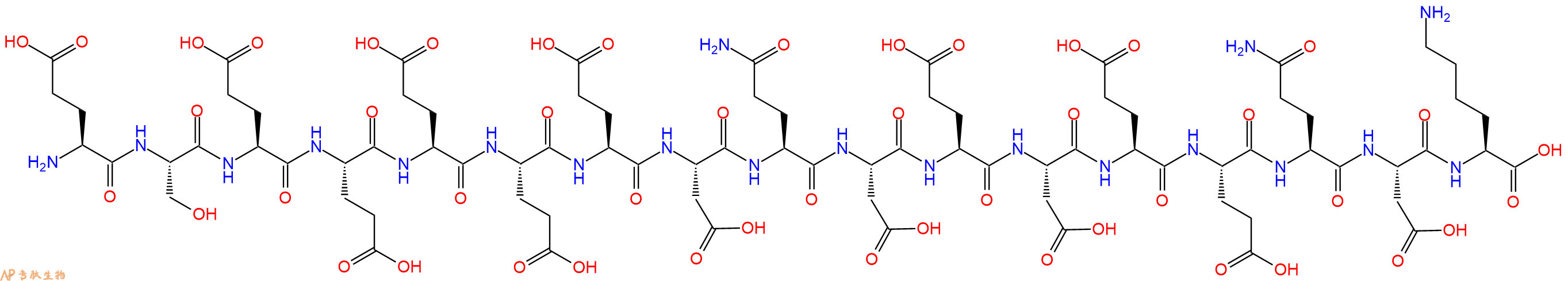 专肽生物产品H2N-Glu-Ser-Glu-Glu-Glu-Glu-Glu-Asp-Gln-Asp-Glu-Asp-Glu-Glu-Gln-Asp-Lys-OH