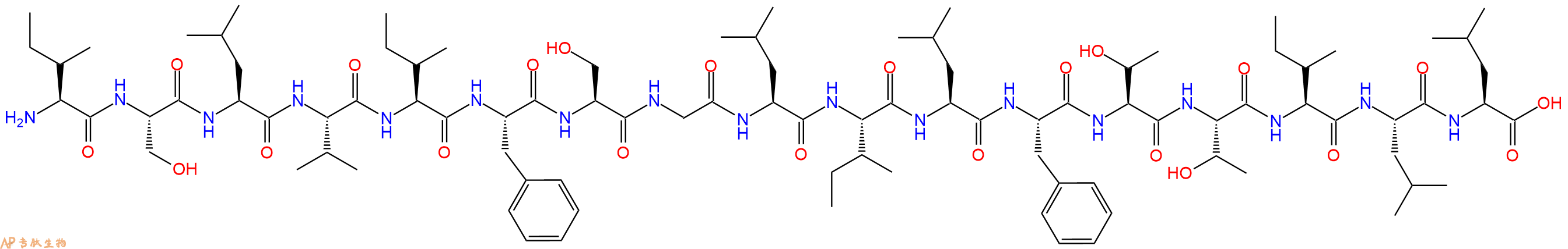 专肽生物产品H2N-Ile-Ser-Leu-Val-Ile-Phe-Ser-Gly-Leu-Ile-Leu-Phe-Thr-Thr-Ile-Leu-Leu-OH