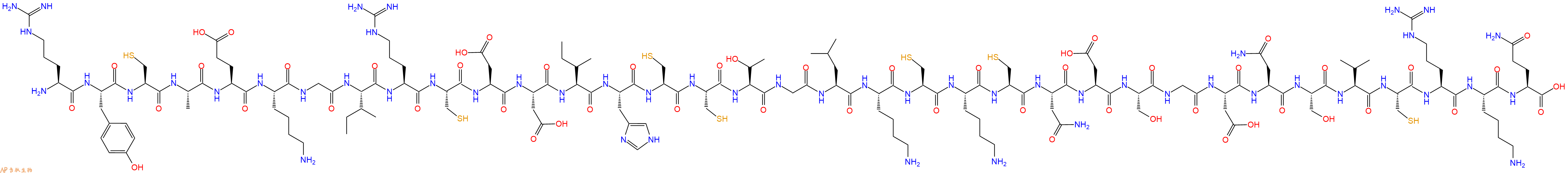 专肽生物产品H2N-Arg-Tyr-Cys-Ala-Glu-Lys-Gly-Ile-Arg-Cys-Asp-Asp-Ile-His-Cys-Cys-Thr-Gly-Leu-Lys-Cys-Lys-Cys-Asn-Asp-Ser-Gly-Asp-Asn-Ser-Val-Cys-Arg-Lys-Gln-OH