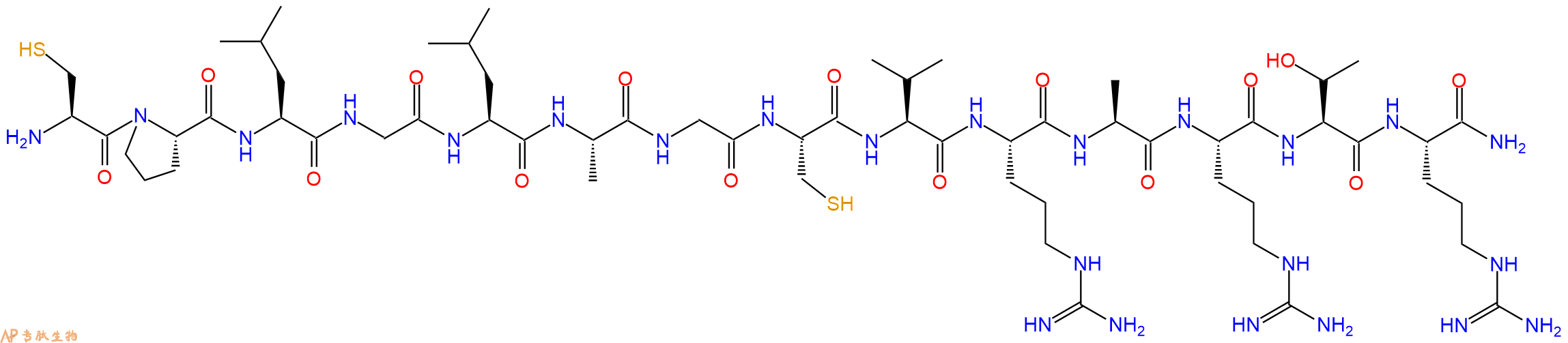 专肽生物产品H2N-Cys-Pro-Leu-Gly-Leu-Ala-Gly-Cys-Val-Arg-Ala-Arg-Thr-Arg-CONH2