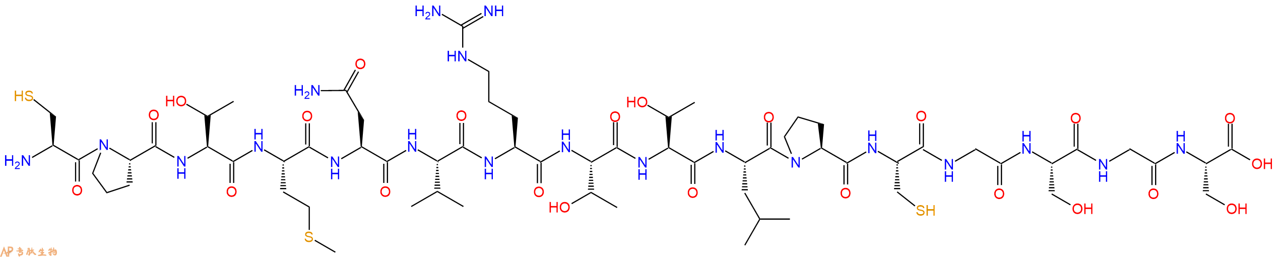 专肽生物产品H2N-Cys-Pro-Thr-Met-Asn-Val-Arg-Thr-Thr-Leu-Pro-Cys-Gly-Ser-Gly-Ser-OH
