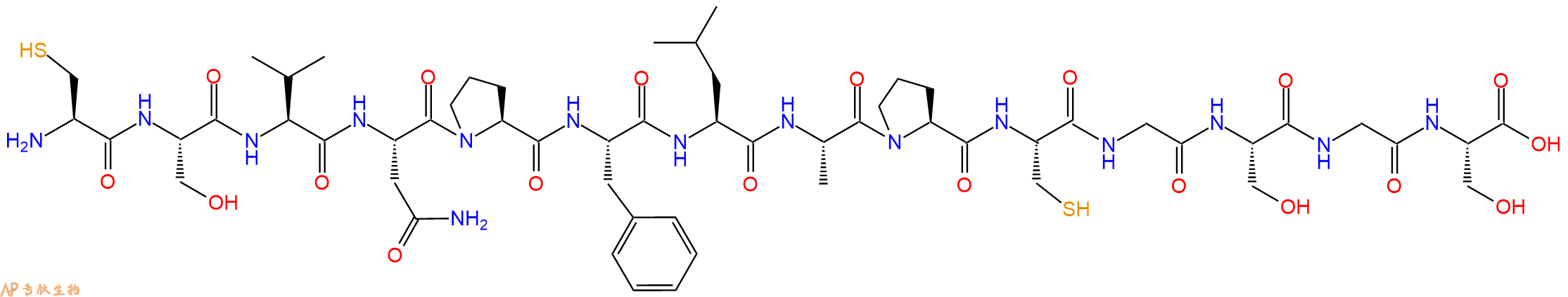 专肽生物产品H2N-Cys-Ser-Val-Asn-Pro-Phe-Leu-Ala-Pro-Cys-Gly-Ser-Gly-Ser-OH