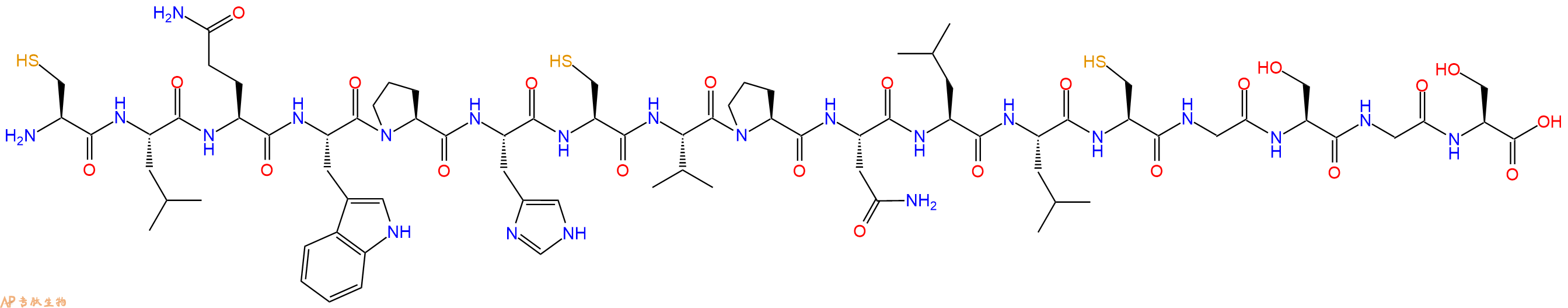 专肽生物产品H2N-Cys-Leu-Gln-Trp-Pro-His-Cys-Val-Pro-Asn-Leu-Leu-Cys-Gly-Ser-Gly-Ser-OH