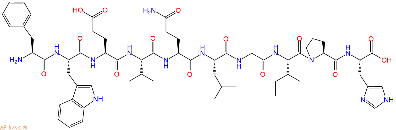 专肽生物产品H2N-Phe-Trp-Glu-Val-Gln-Leu-Gly-Ile-Pro-His-OH