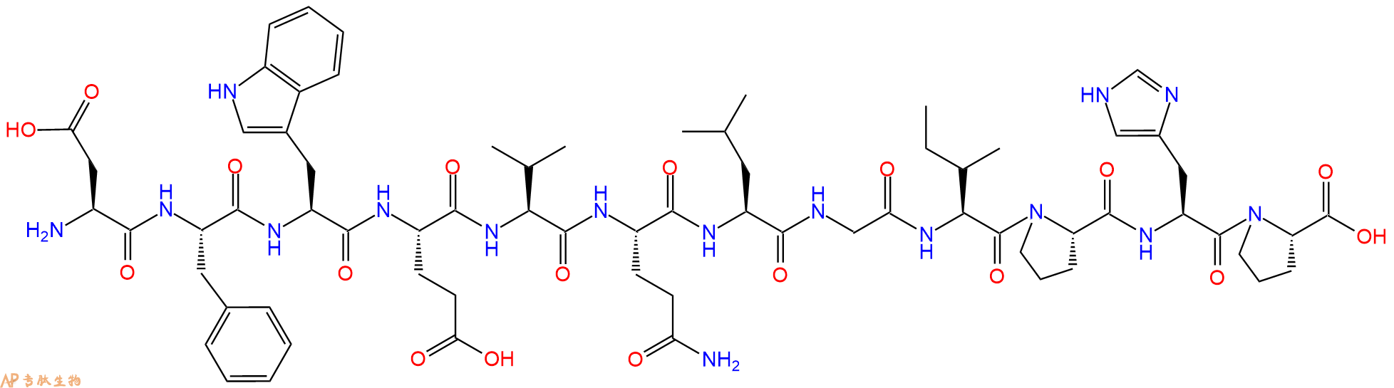 专肽生物产品H2N-Asp-Phe-Trp-Glu-Val-Gln-Leu-Gly-Ile-Pro-His-Pro-OH