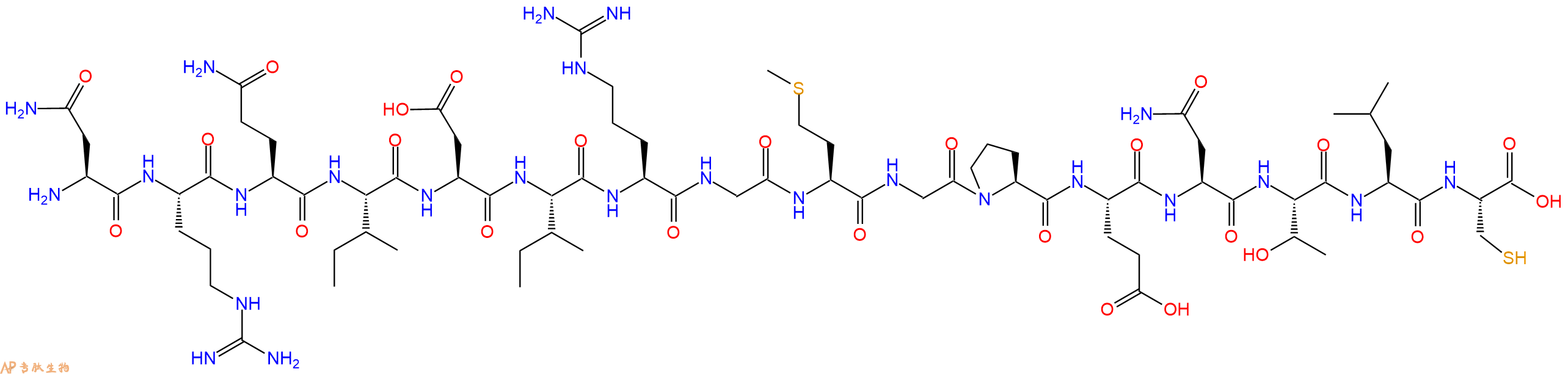 专肽生物产品H2N-Asn-Arg-Gln-Ile-Asp-Ile-Arg-Gly-Met-Gly-Pro-Glu-Asn-Thr-Leu-Cys-OH