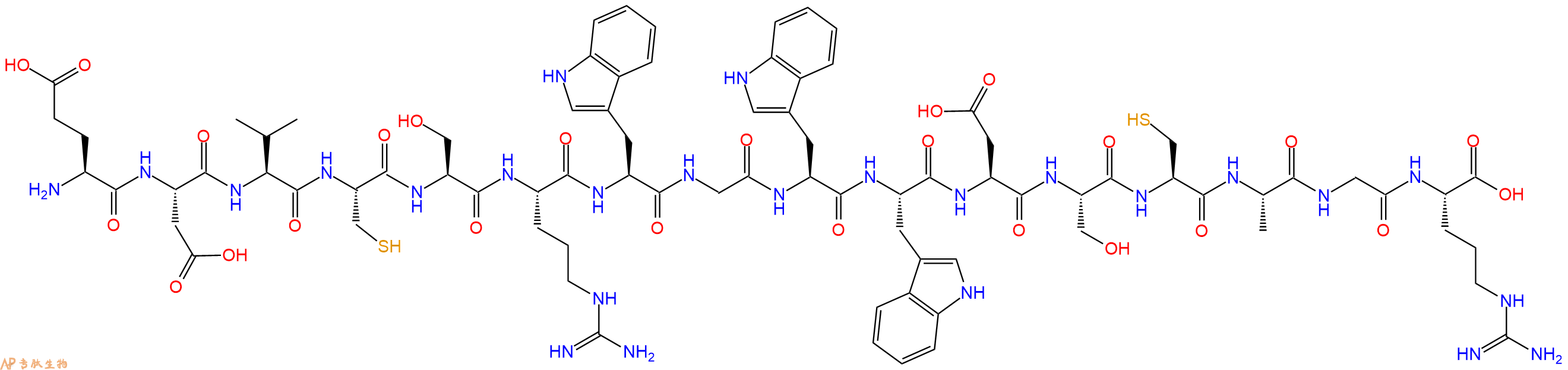 专肽生物产品H2N-Glu-Asp-Val-Cys-Ser-Arg-Trp-Gly-Trp-Trp-Asp-Ser-Cys-Ala-Gly-Arg-OH