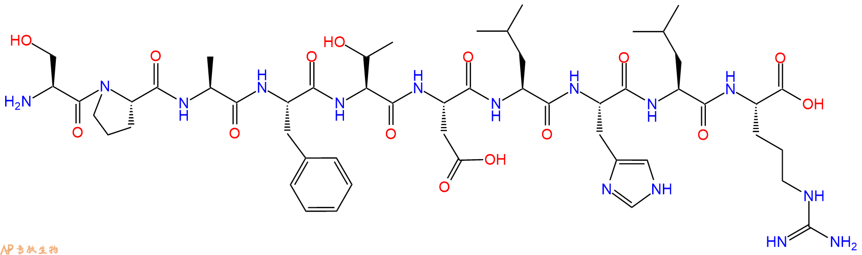 专肽生物产品H2N-Ser-Pro-Ala-Phe-Thr-Asp-Leu-His-Leu-Arg-OH