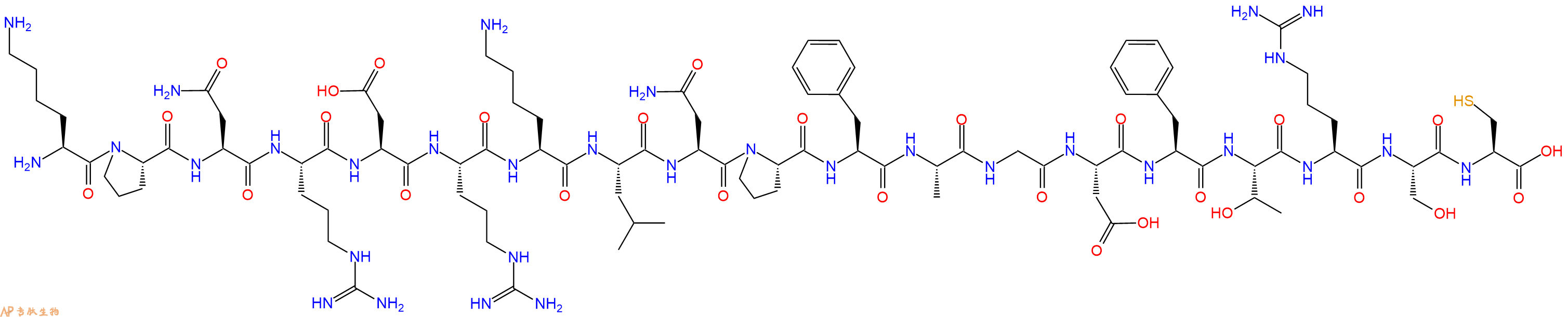 专肽生物产品H2N-Lys-Pro-Asn-Arg-Asp-Arg-Lys-Leu-Asn-Pro-Phe-Ala-Gly-Asp-Phe-Thr-Arg-Ser-Cys-OH