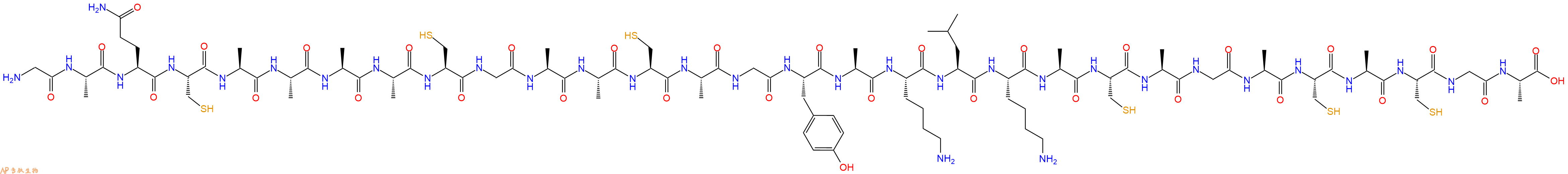专肽生物产品H2N-Gly-Ala-Gln-Cys-Ala-Ala-Ala-Ala-Cys-Gly-Ala-Ala-Cys-Ala-Gly-Tyr-Ala-Lys-Leu-Lys-Ala-Cys-Ala-Gly-Ala-Cys-Ala-Cys-Gly-Ala-OH