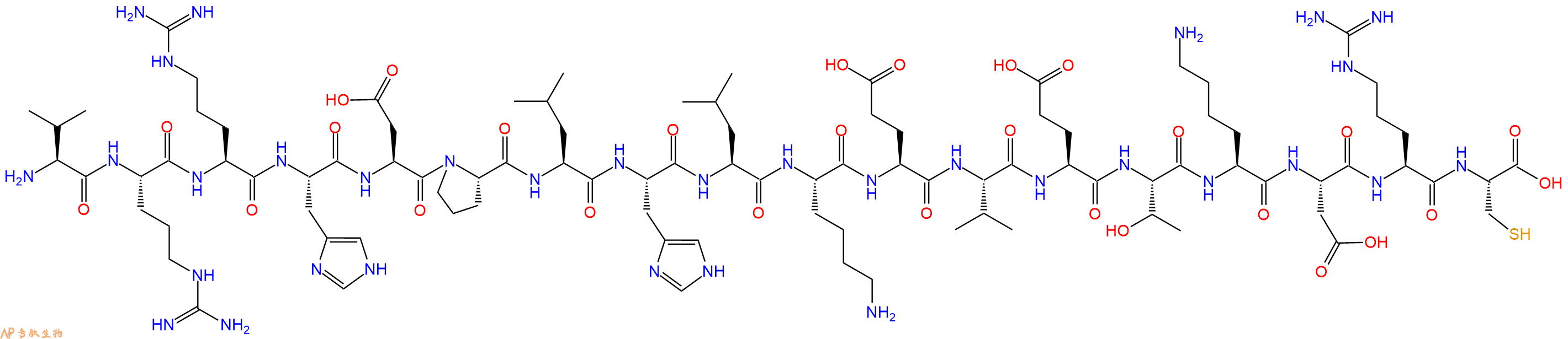 专肽生物产品H2N-Val-Arg-Arg-His-Asp-Pro-Leu-His-Leu-Lys-Glu-Val-Glu-Thr-Lys-Asp-Arg-Cys-OH