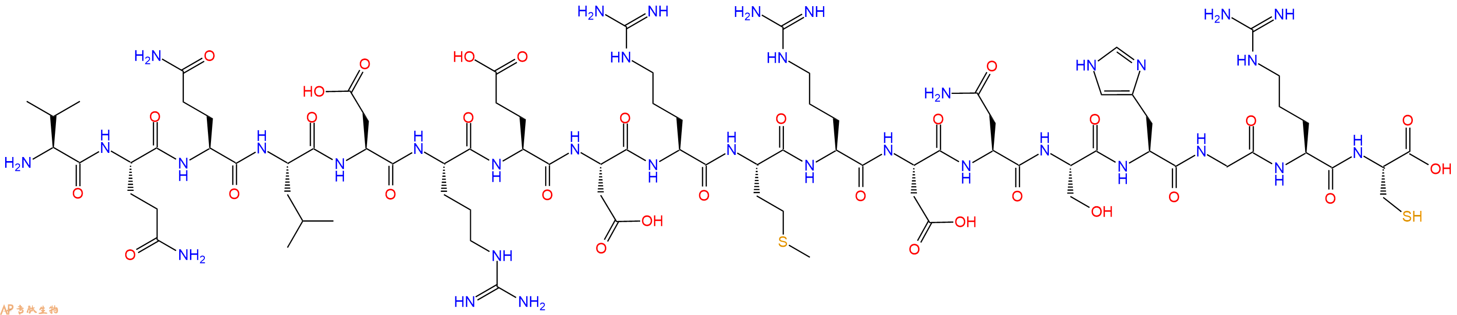 专肽生物产品H2N-Val-Gln-Gln-Leu-Asp-Arg-Glu-Asp-Arg-Met-Arg-Asp-Asn-Ser-His-Gly-Arg-Cys-OH