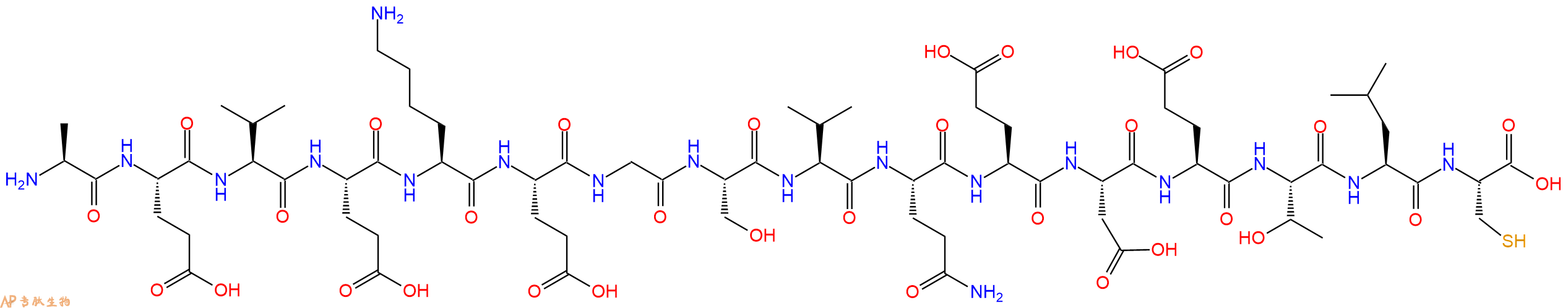 专肽生物产品H2N-Ala-Glu-Val-Glu-Lys-Glu-Gly-Ser-Val-Gln-Glu-Asp-Glu-Thr-Leu-Cys-OH