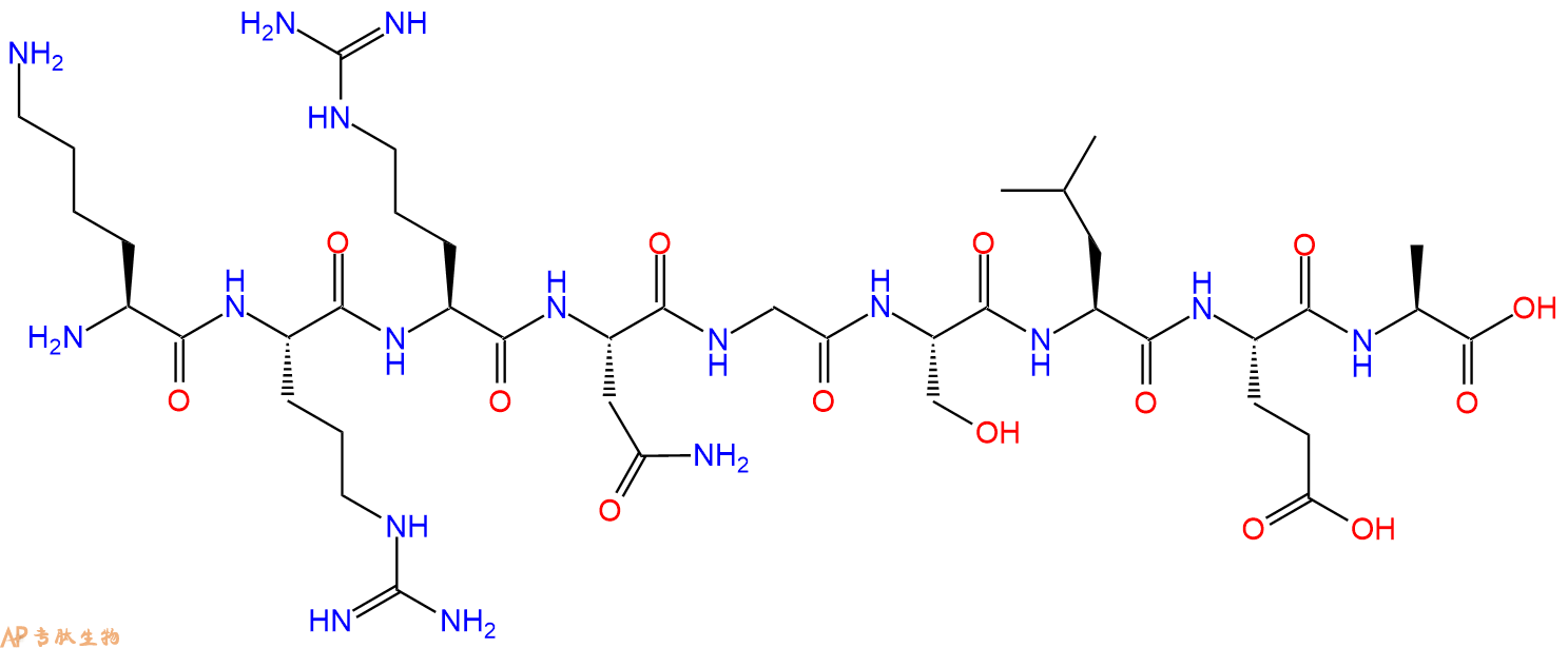 专肽生物产品H2N-Lys-Arg-Arg-Asn-Gly-Ser-Leu-Glu-Ala-OH